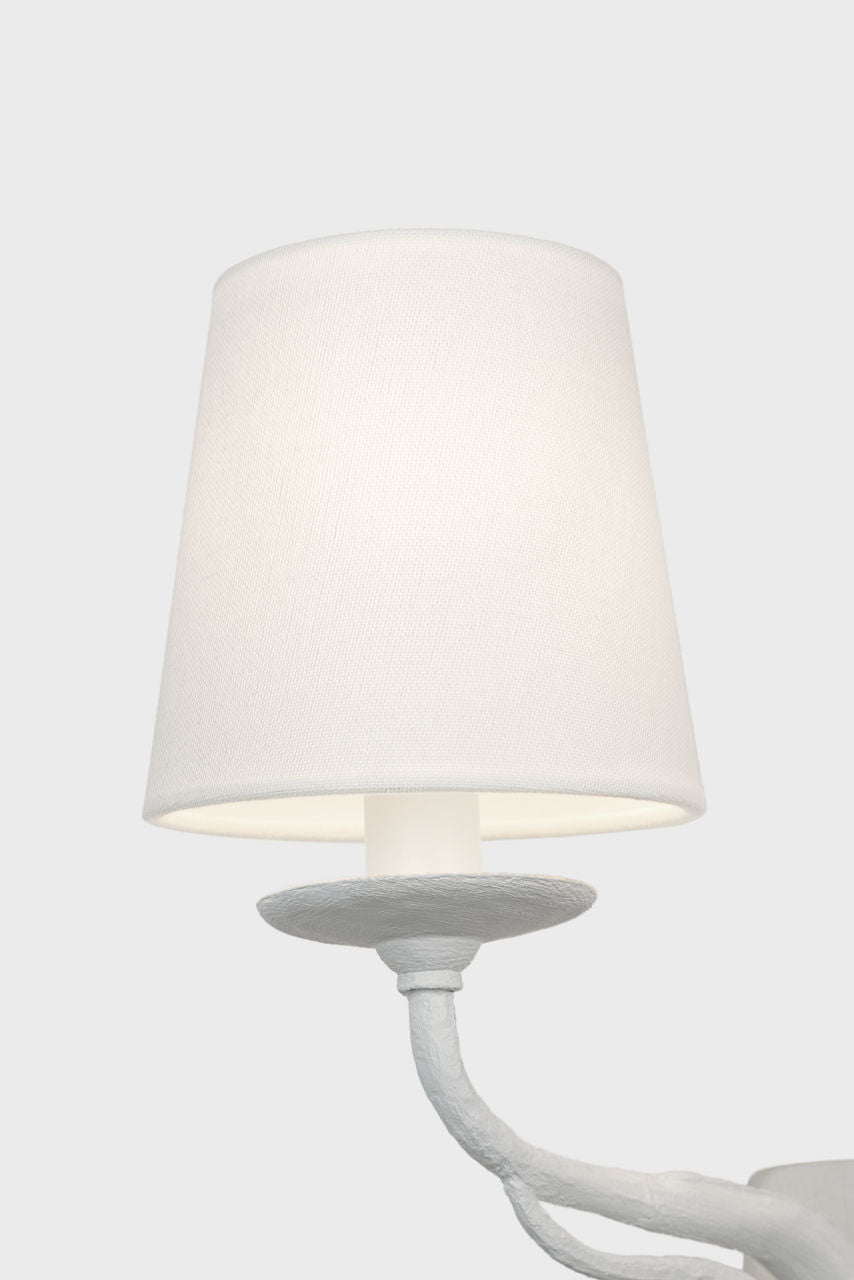 Amalfi 15" Double Sconce | Plaster White | Linen Shades