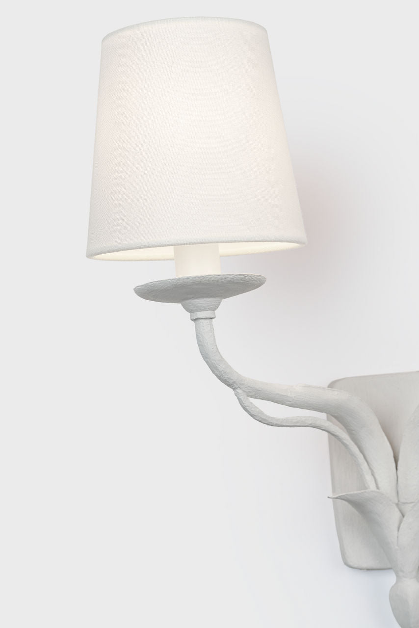 Amalfi 15" Double Sconce | Plaster White | Linen Shades