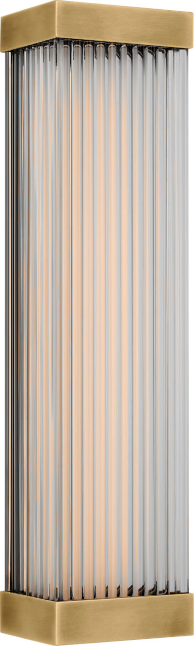 Vance 14" Sconce | Antique-Burnished Brass | Clear Glass Rods