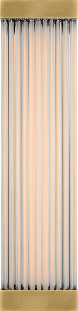 Vance 14" Sconce | Antique-Burnished Brass | Clear Glass Rods