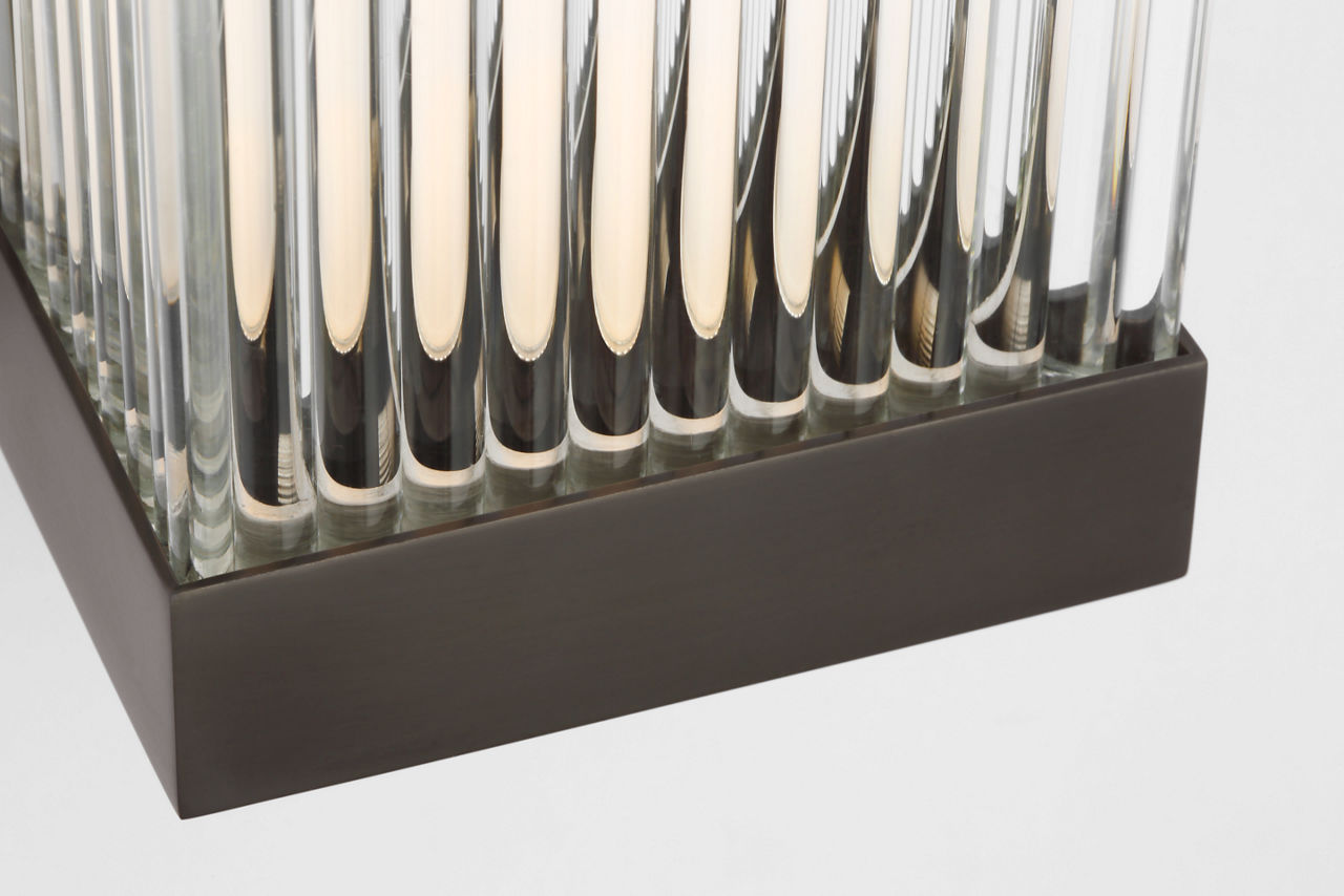 Vance 14" Sconce | Bronze | Clear Glass Rods