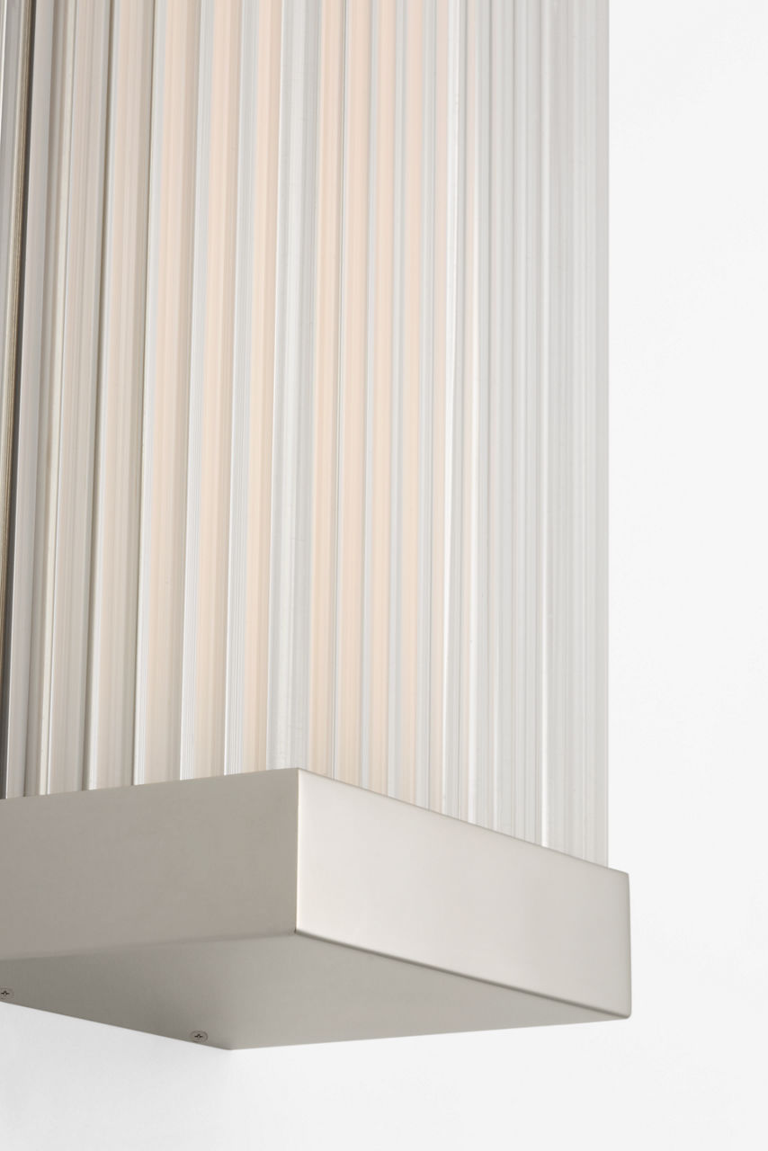 Vance 14" Sconce | Polished Nickel | Clear Glass Rods