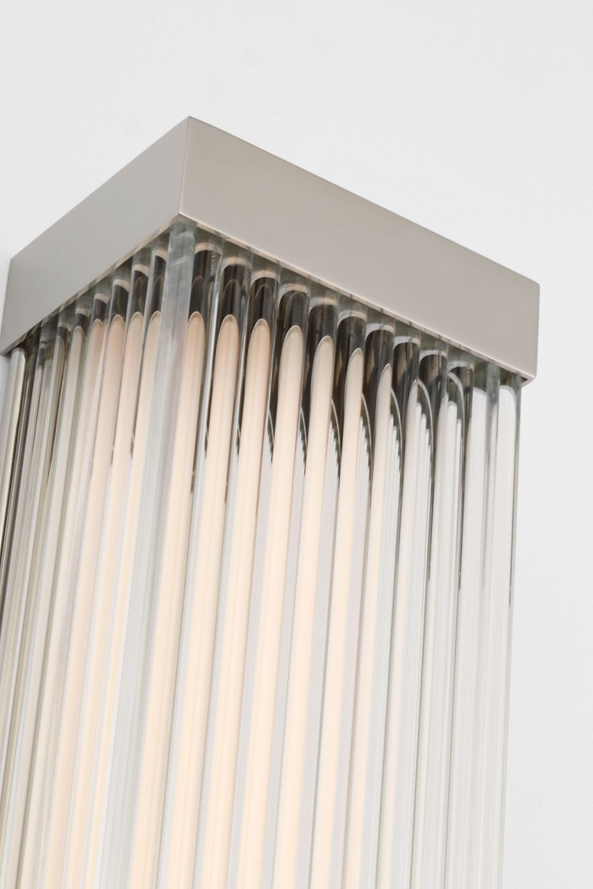 Vance 14" Sconce | Polished Nickel | Clear Glass Rods