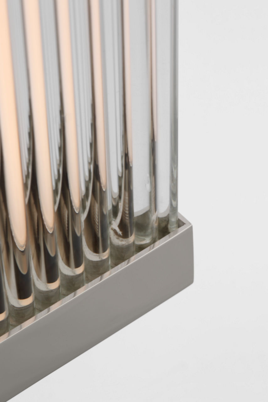 Vance 14" Sconce | Polished Nickel | Clear Glass Rods