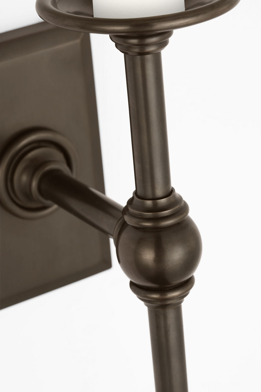 Classic 19" Tail Sconce | Bronze | Linen Shades