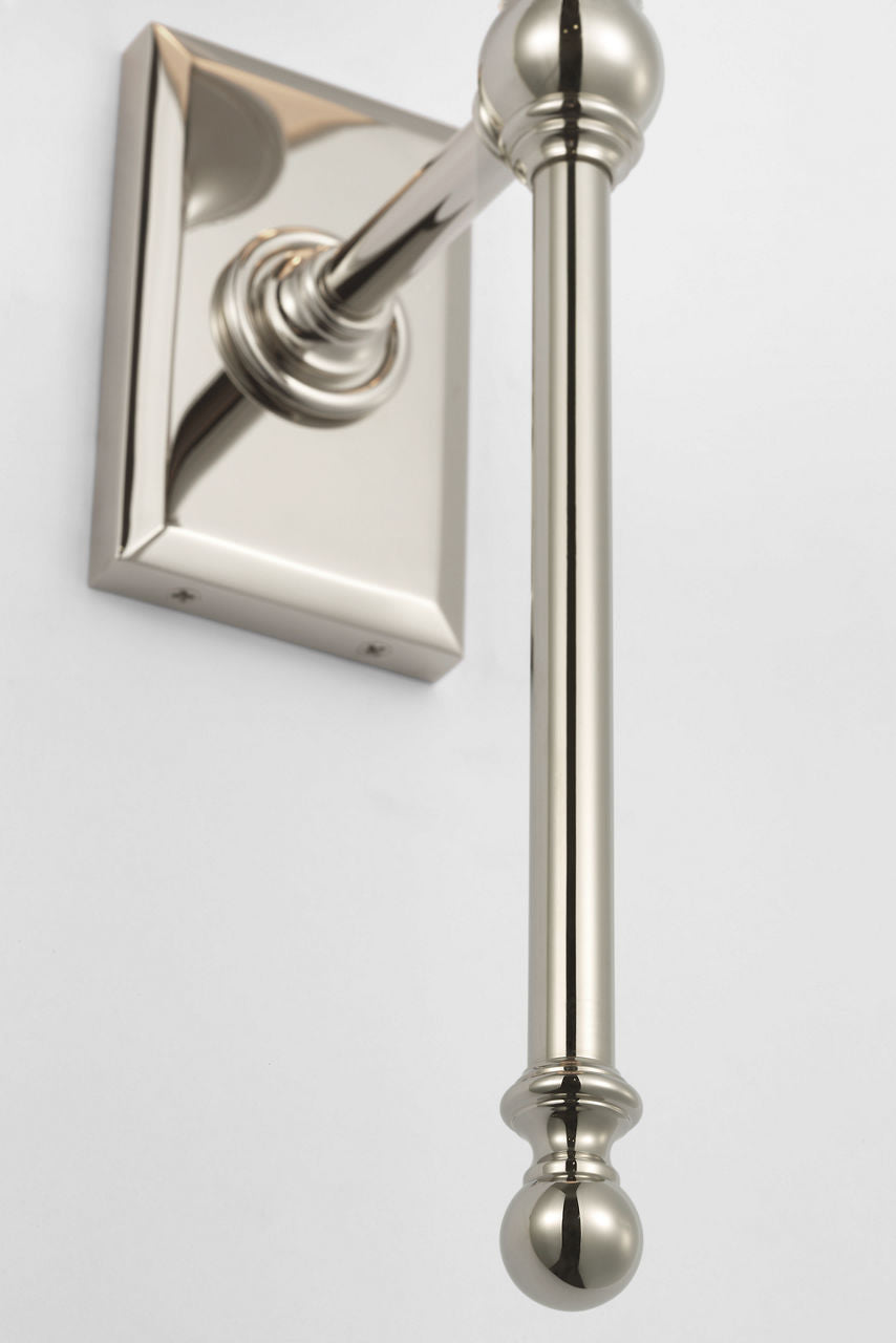 Classic 19" Tail Sconce | Polished Nickel | Linen Shades