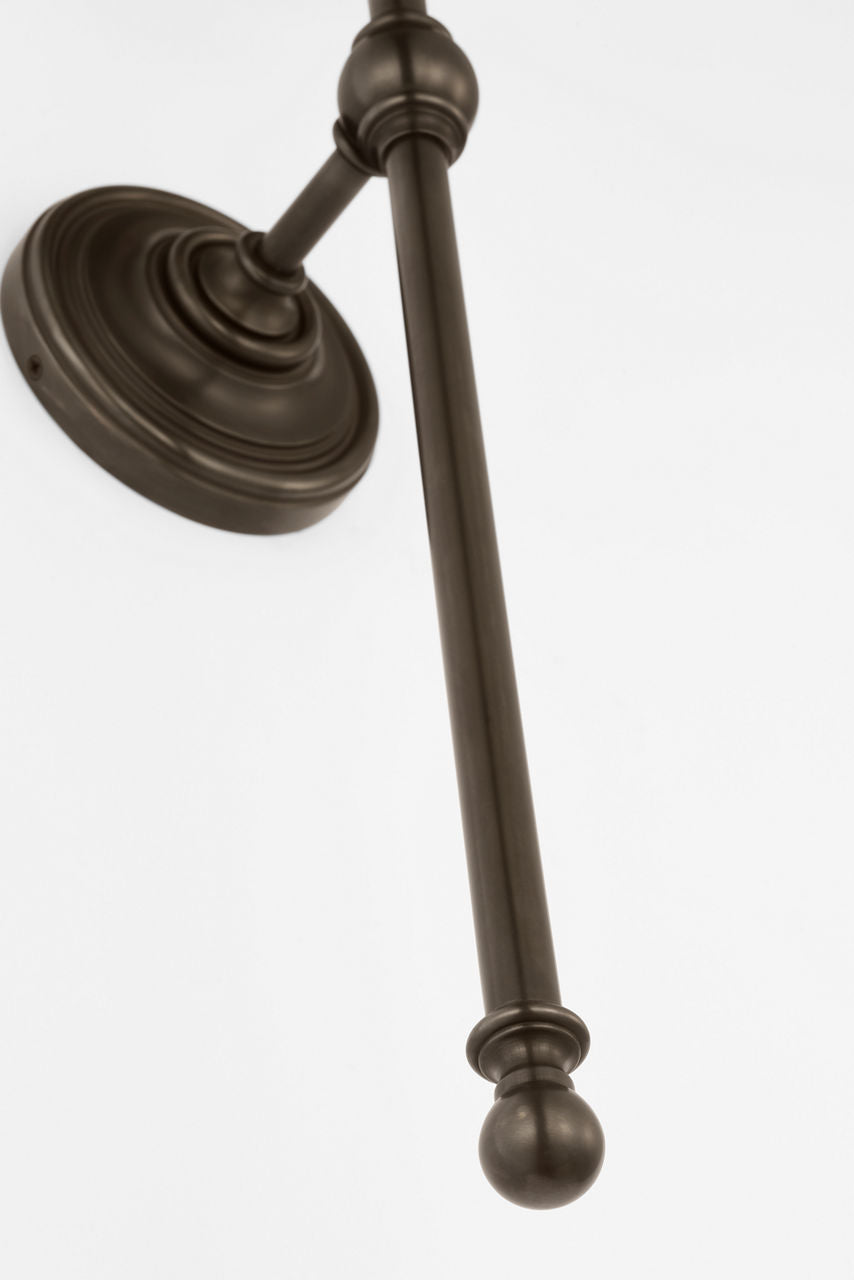 Classic 27" Tail Sconce | Bronze | Linen Shade