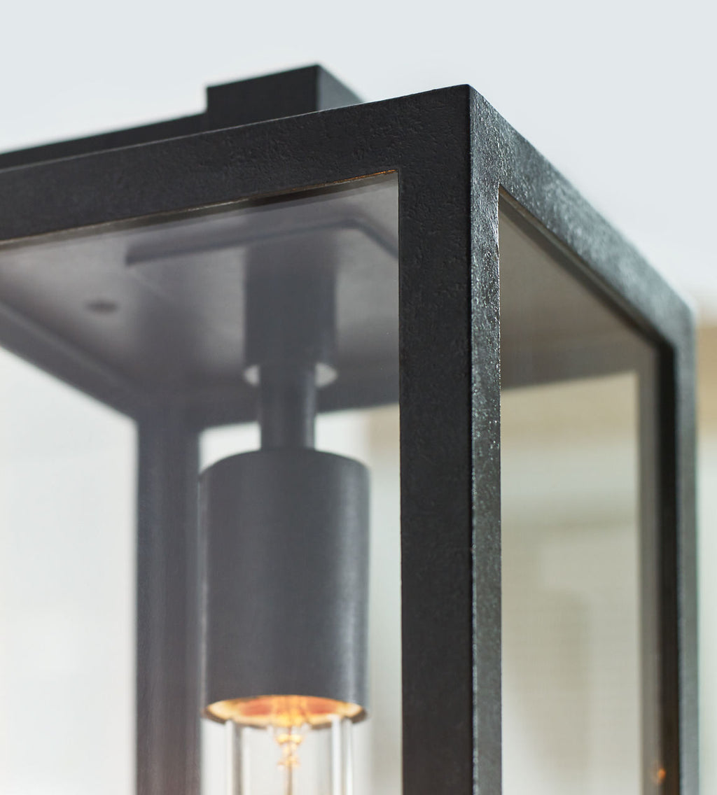 Fresno Framed Medium Sconce | Aged Iron | Clear Glass