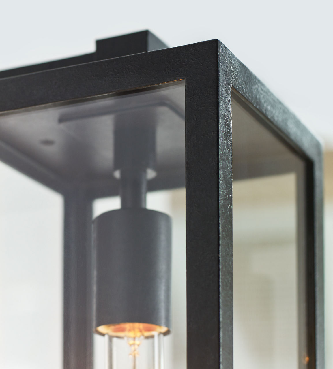 Fresno Framed Medium Sconce | Aged Iron | Clear Glass