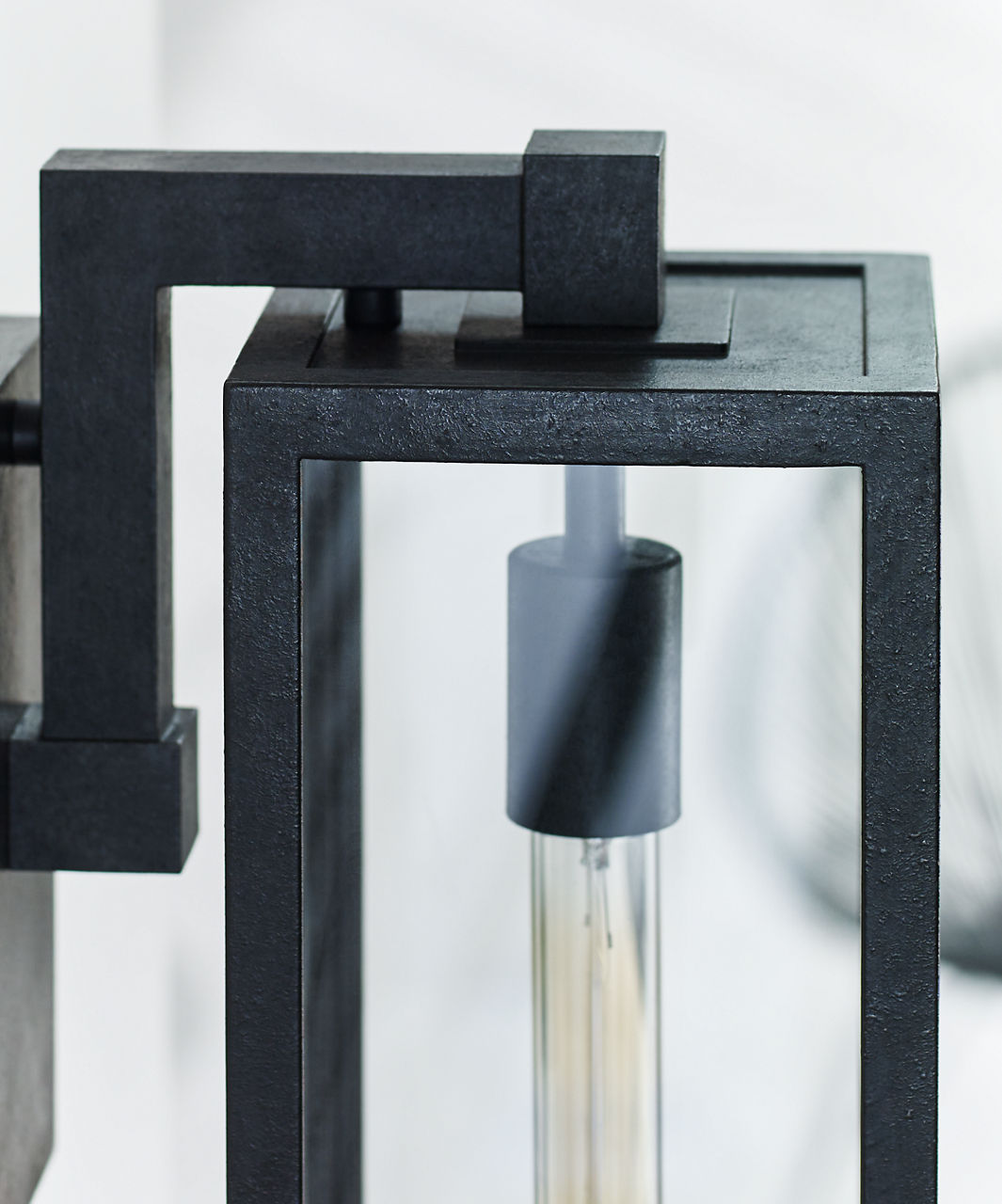 Fresno Framed Medium Sconce | Aged Iron | Clear Glass