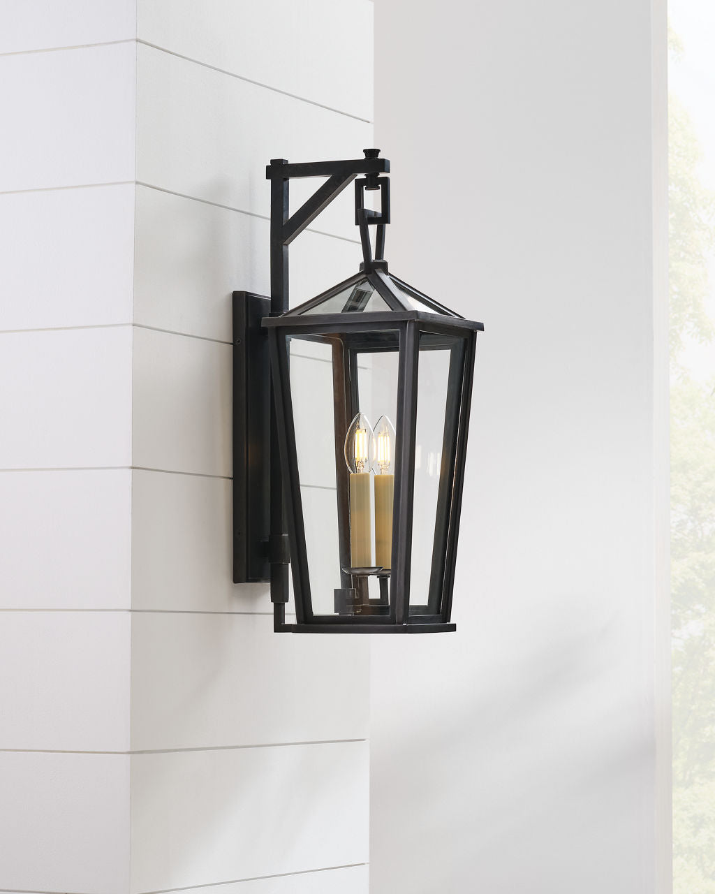 Darlana Small Tall Bracketed Wall Lantern | Bronze