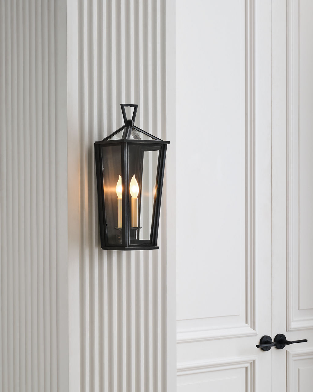 Darlana Small Tall 3/4 Wall Lantern | Bronze