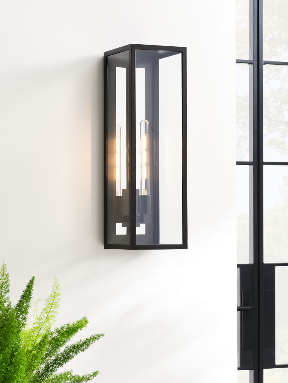 Fresno Grande 3/4 Wall Lantern | Aged Iron | Clear Glass