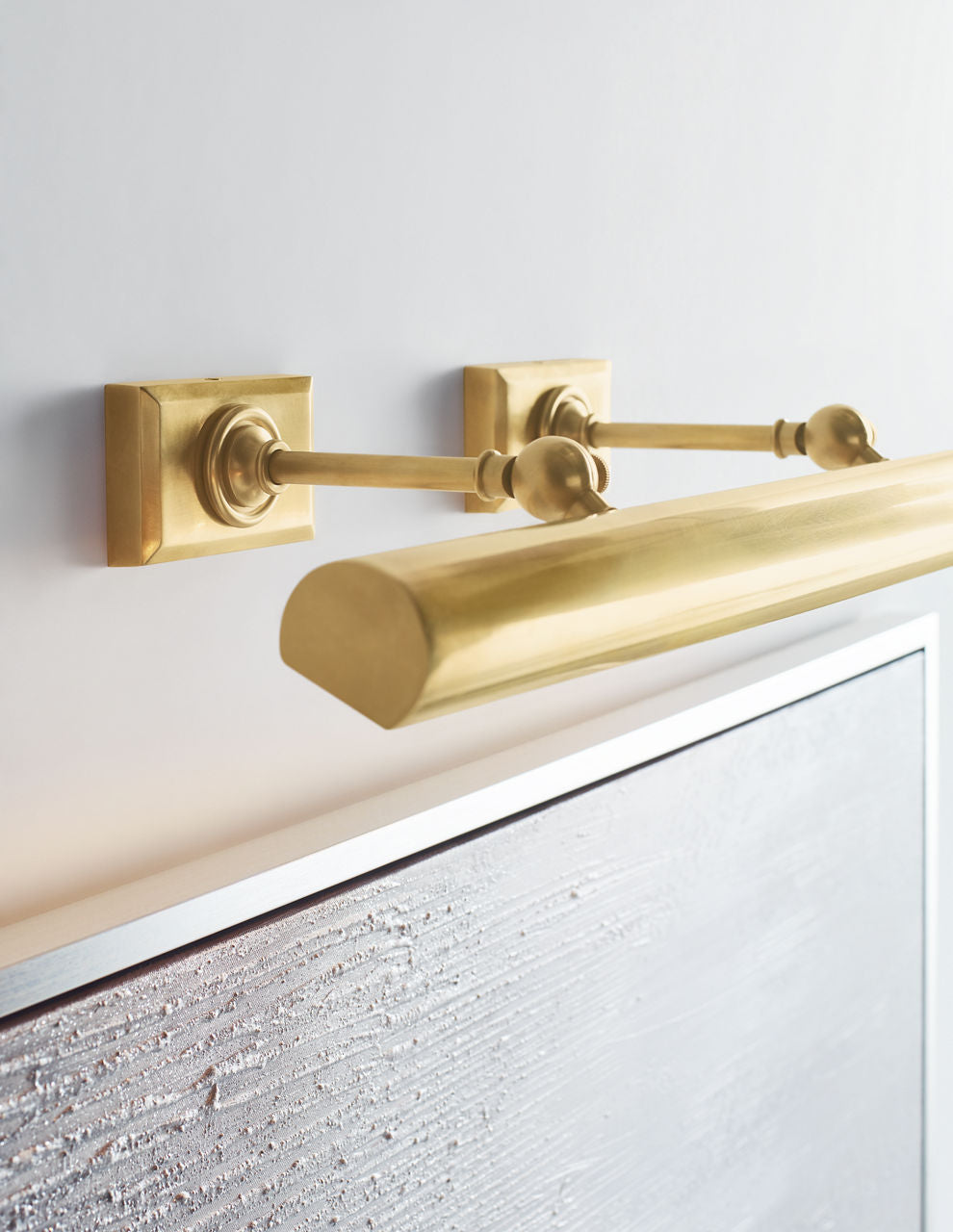 24" Cabinet Maker's Picture Light | Hand-Rubbed Antique Brass
