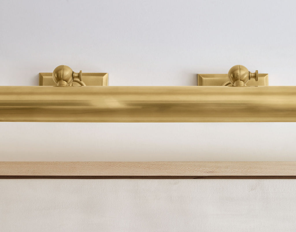 24" Cabinet Maker's Picture Light | Hand-Rubbed Antique Brass