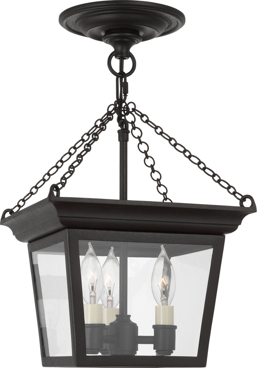 Cornice Semi-Flush Lantern | Blackened Rust
