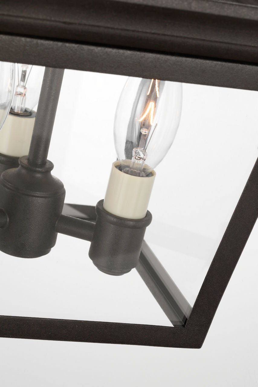 Cornice Semi-Flush Lantern | Blackened Rust