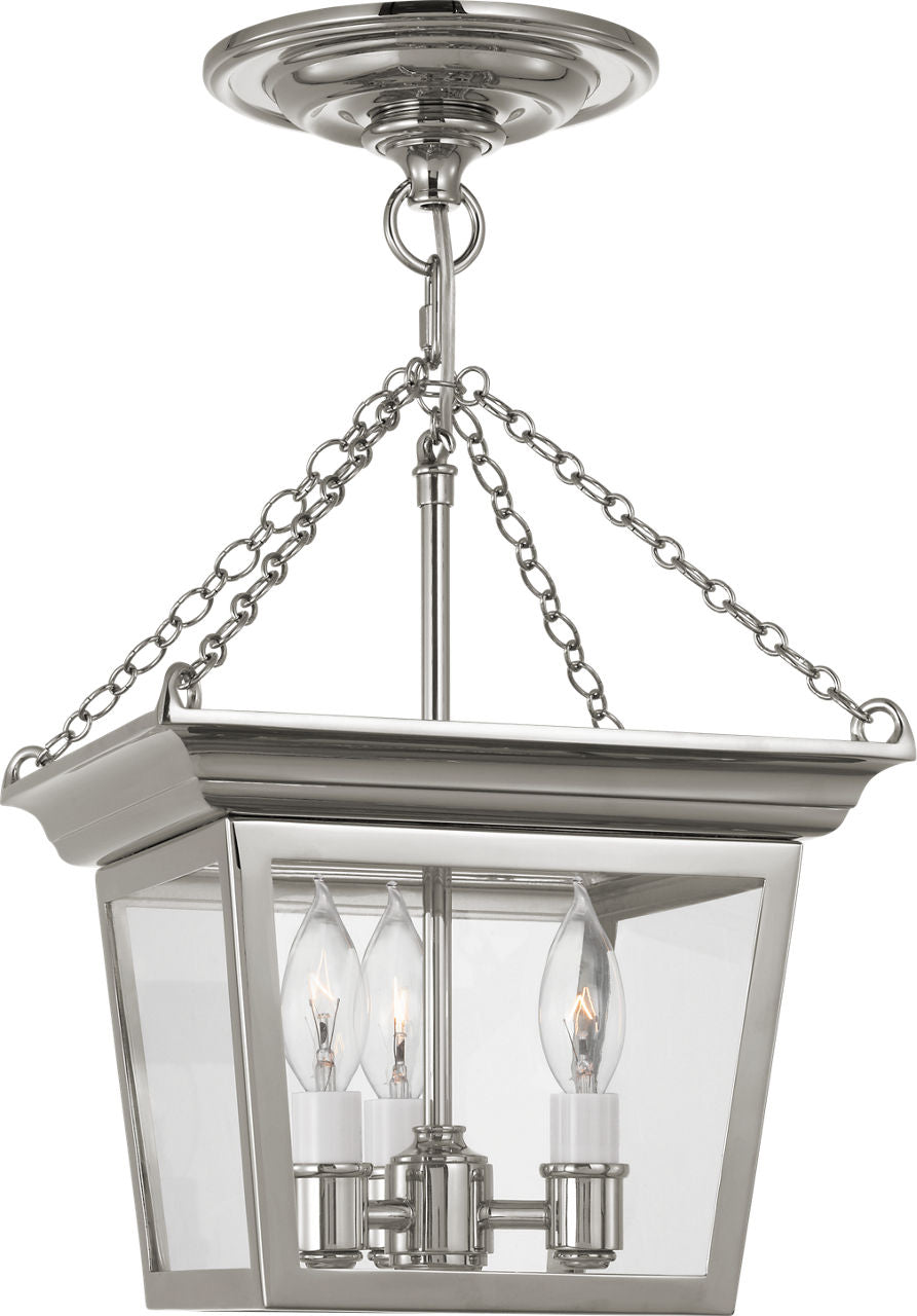 Cornice Semi-Flush Lantern | Polished Nickel