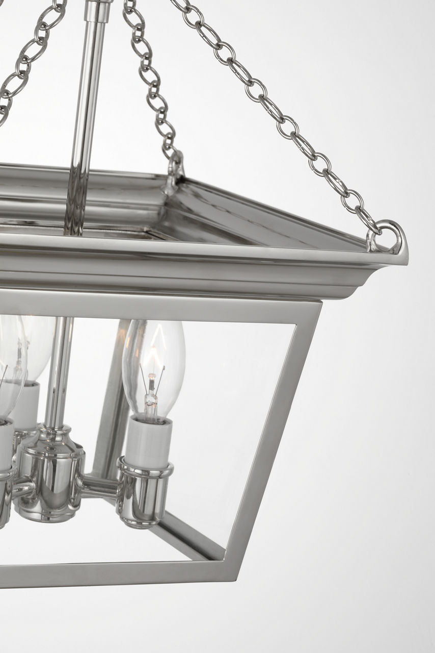 Cornice Semi-Flush Lantern | Polished Nickel
