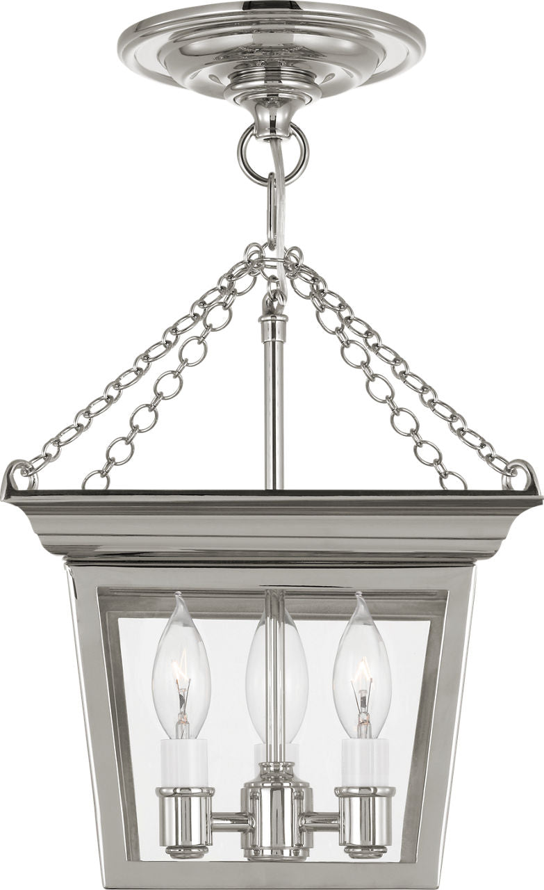 Cornice Semi-Flush Lantern | Polished Nickel