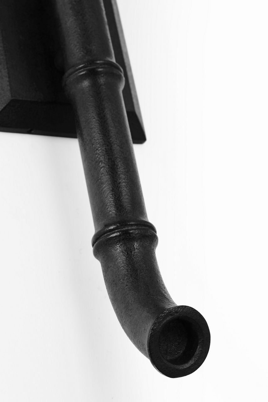Alana 27" Curved Tail Sconce | French Rust | Linen Shade