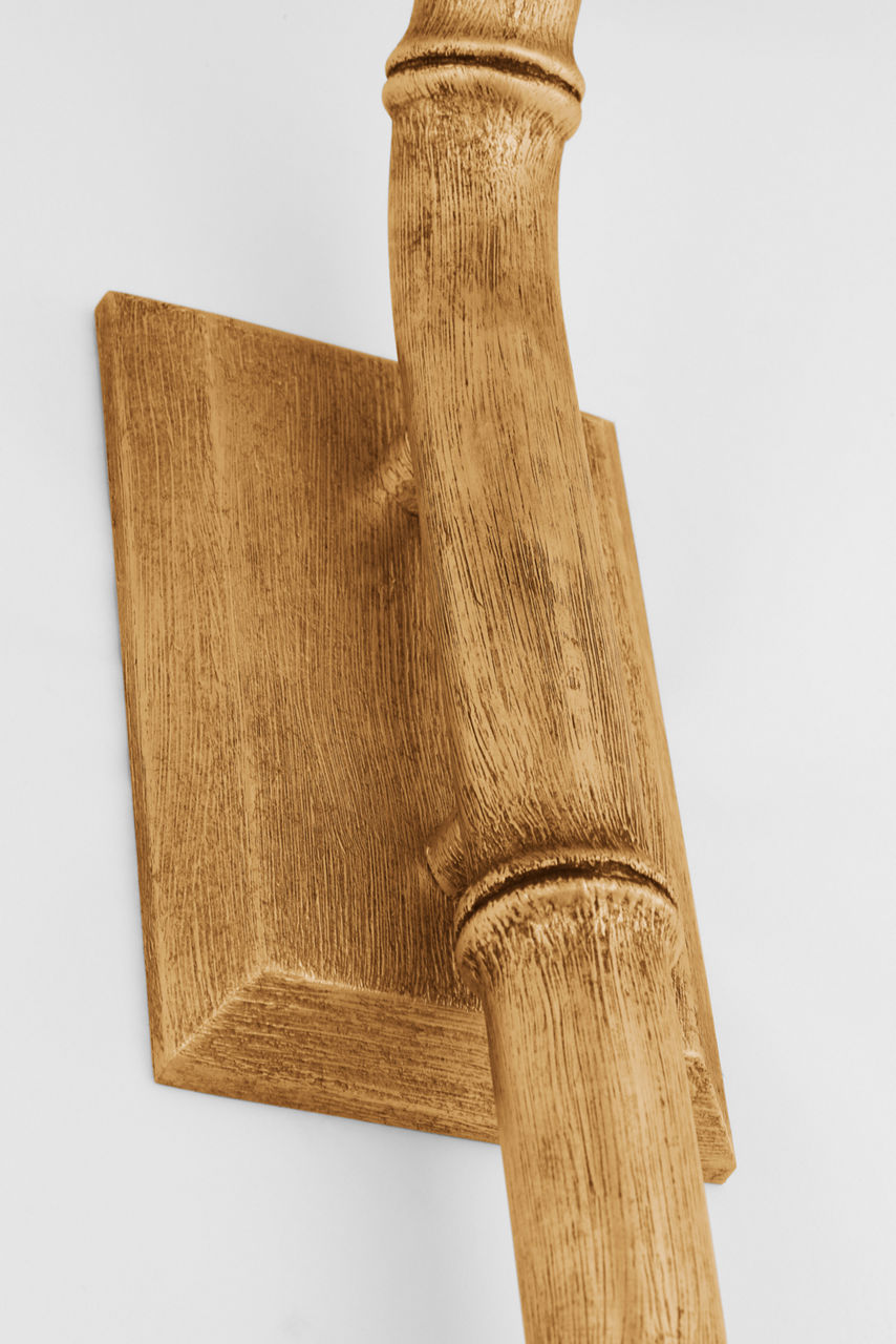 Alana 27" Curved Tail Sconce | Gilded Plaster | Linen Shade