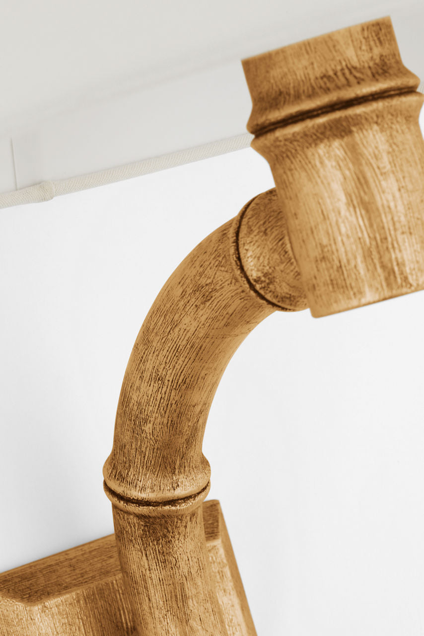 Alana 27" Curved Tail Sconce | Gilded Plaster | Linen Shade