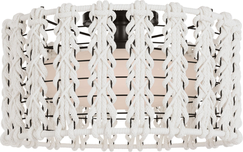 Catania 17" Flush Mount | Bronze | Cream Braided Rope