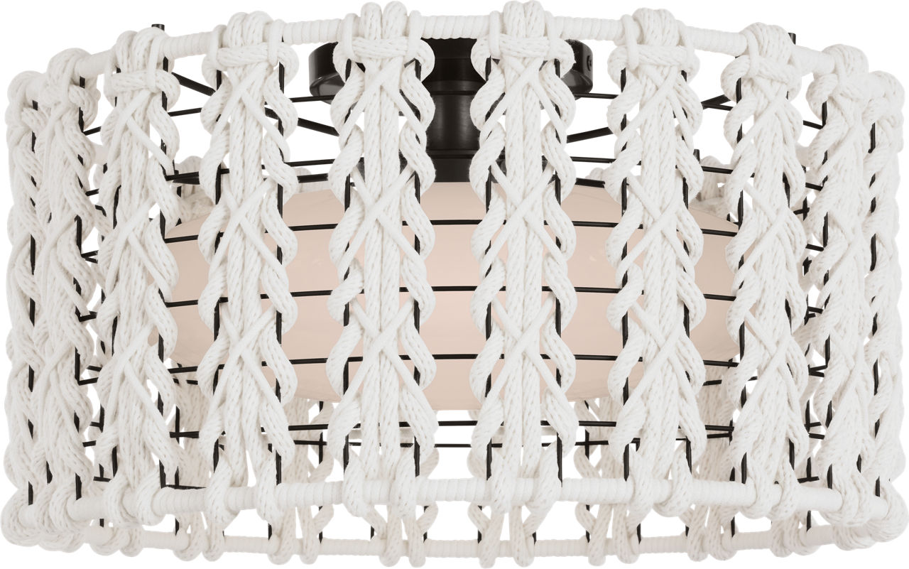 Catania 17" Flush Mount | Bronze | Cream Braided Rope