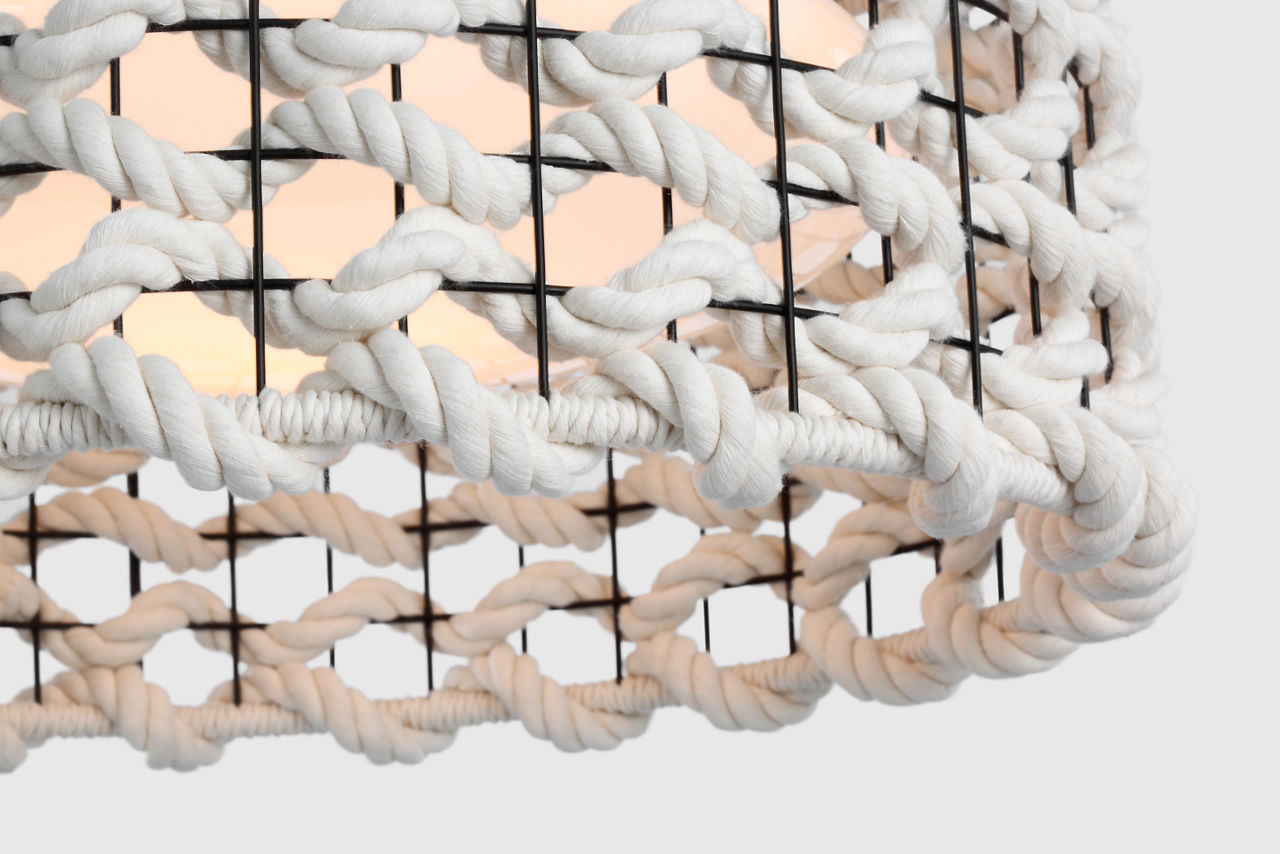 Catania 17" Flush Mount | Bronze | Cream Woven Rope