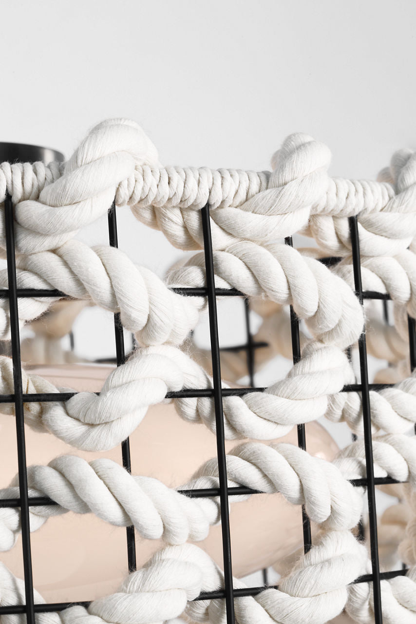 Catania 17" Flush Mount | Bronze | Cream Woven Rope