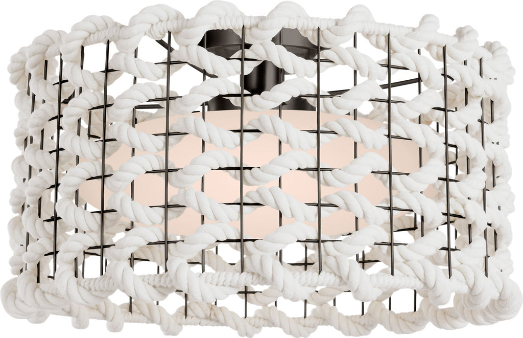 Catania 17" Flush Mount | Bronze | Cream Woven Rope