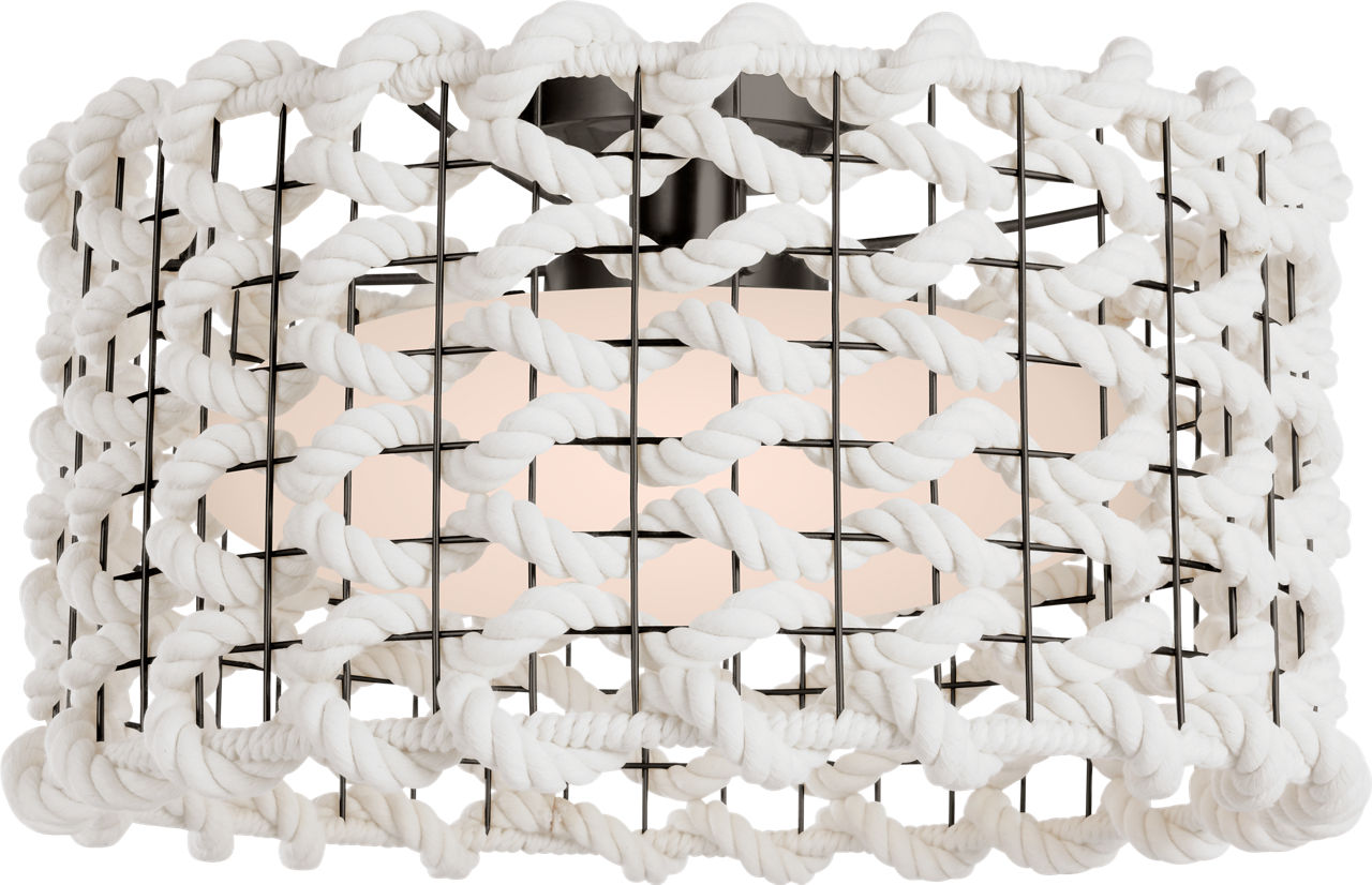 Catania 17" Flush Mount | Bronze | Cream Woven Rope