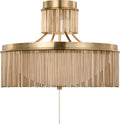 Sutton 21" Flush Mount | Antique-Burnished Brass | White Glass