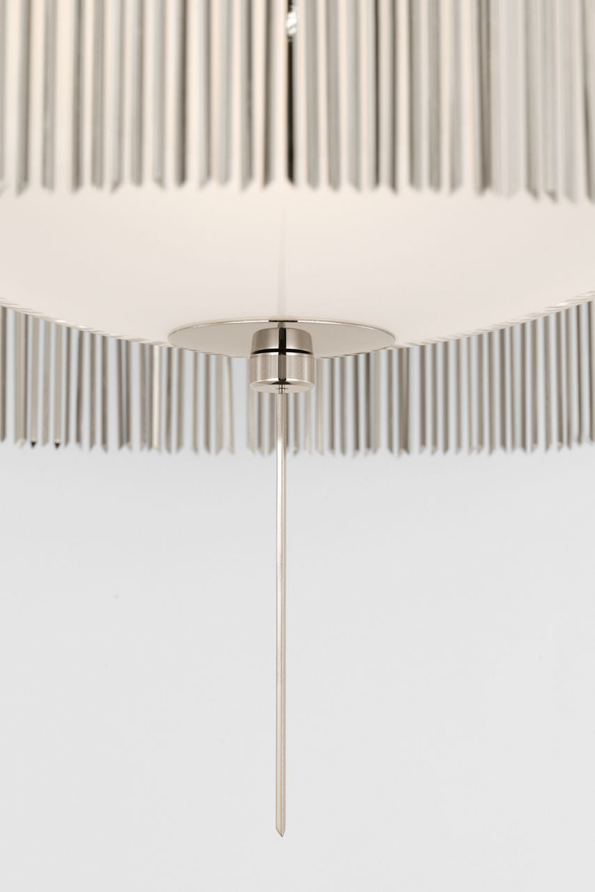 Sutton 21" Flush Mount | Polished Nickel | White Glass