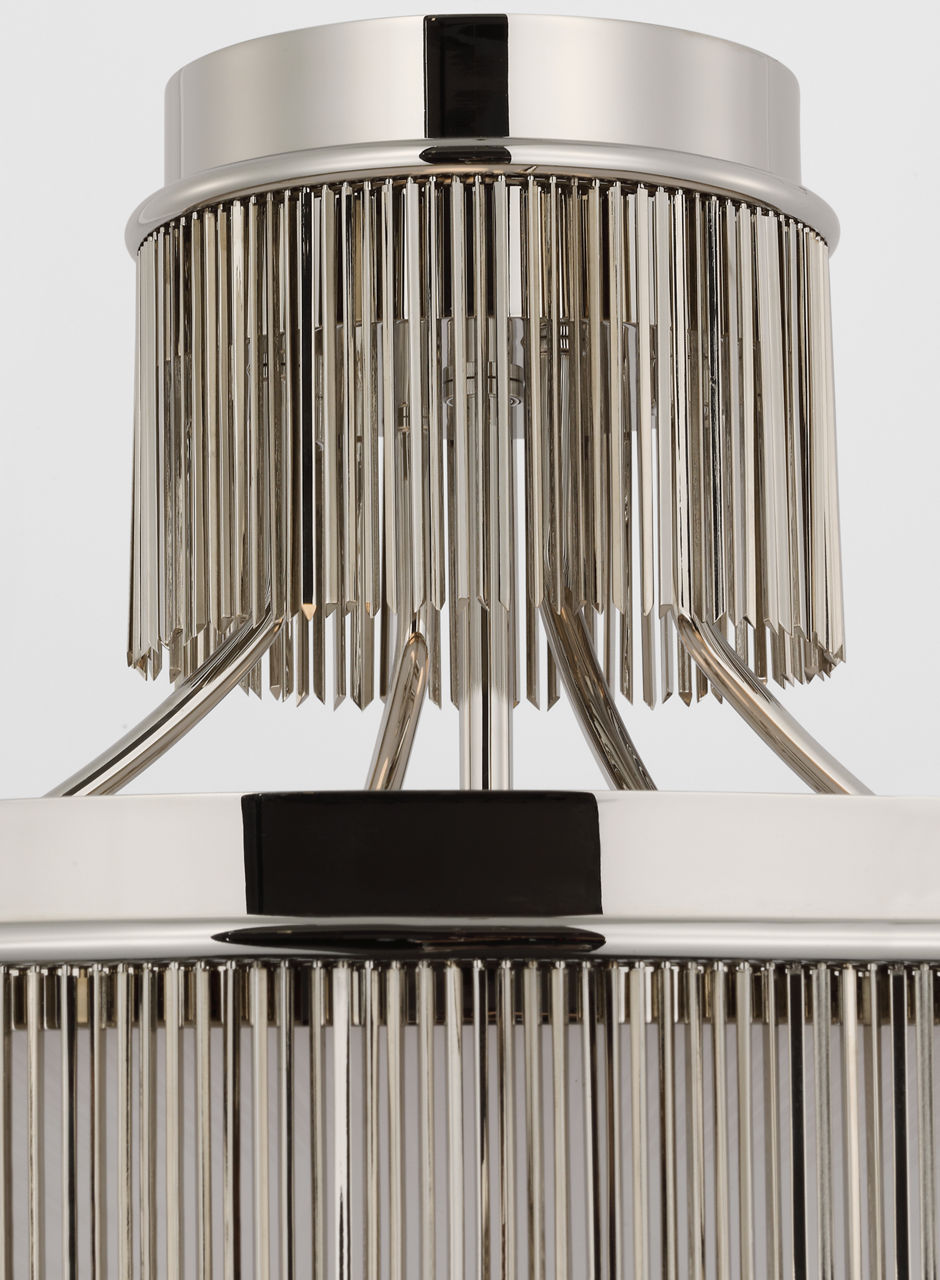 Sutton 21" Flush Mount | Polished Nickel | White Glass