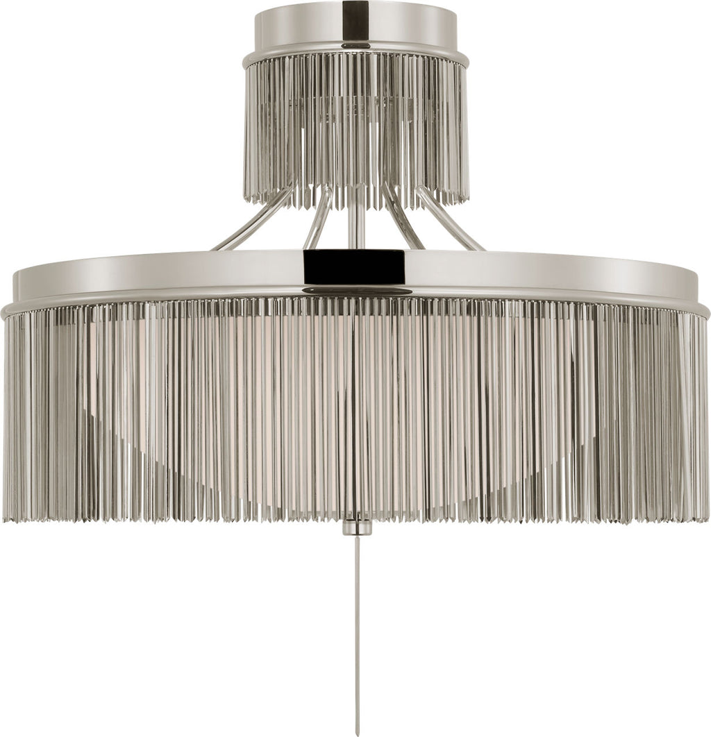Sutton 21" Flush Mount | Polished Nickel | White Glass