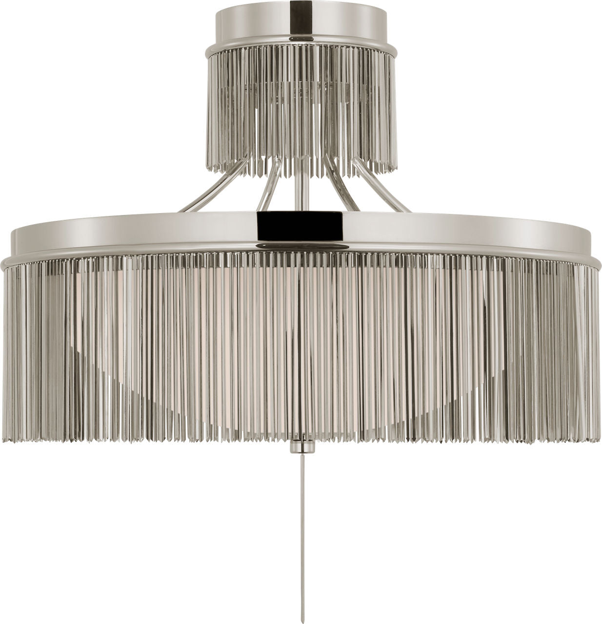 Sutton 21" Flush Mount | Polished Nickel | White Glass