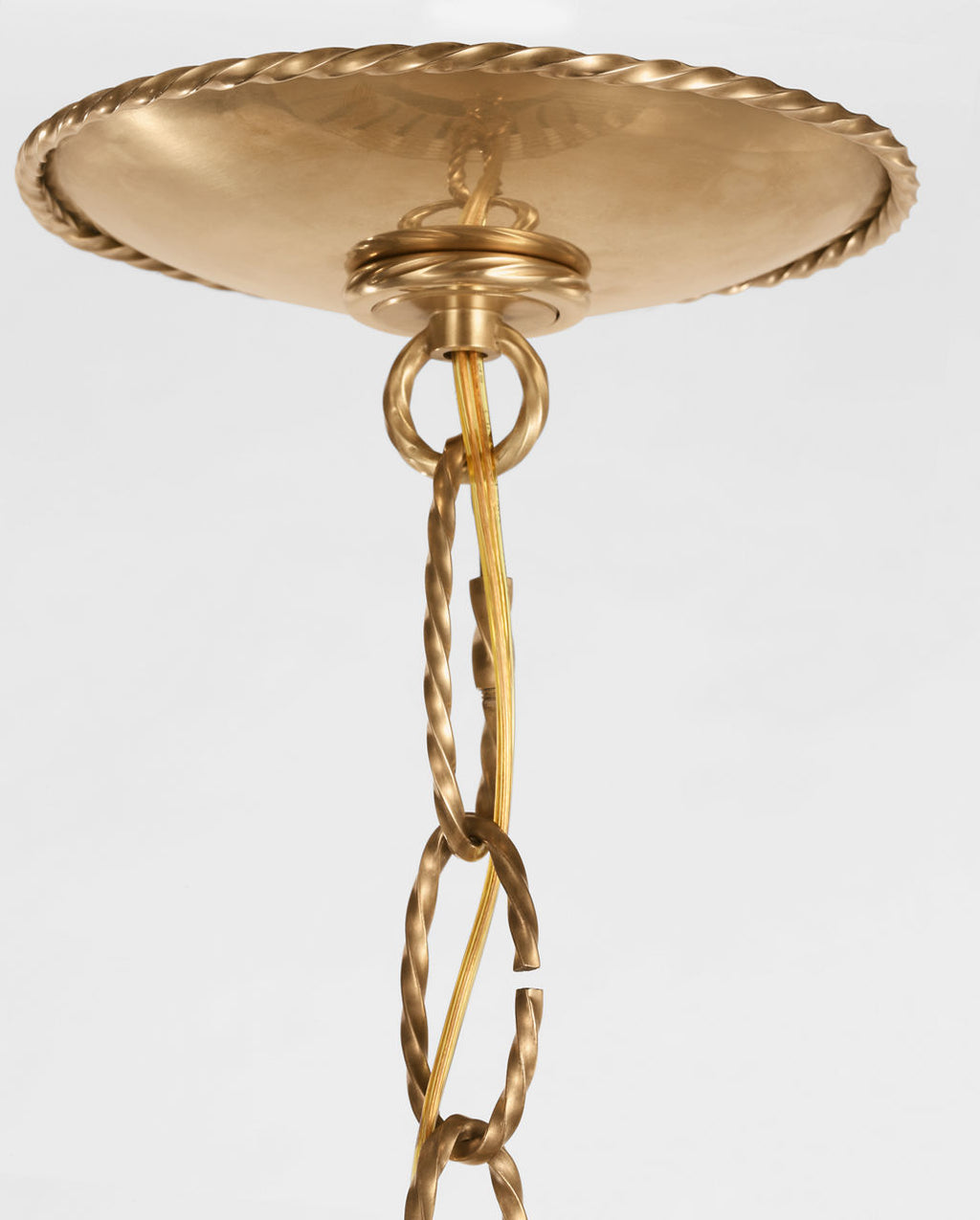 Catania 30" Hanging Shade | Antique-Burnished Brass | Cream Braided Rope