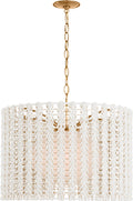 Catania 30" Hanging Shade | Antique-Burnished Brass | Cream Braided Rope
