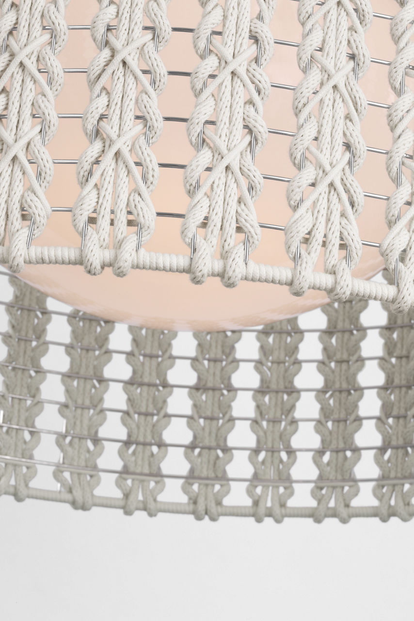 Catania 30" Hanging Shade | Polished Nickel | Cream Braided Rope