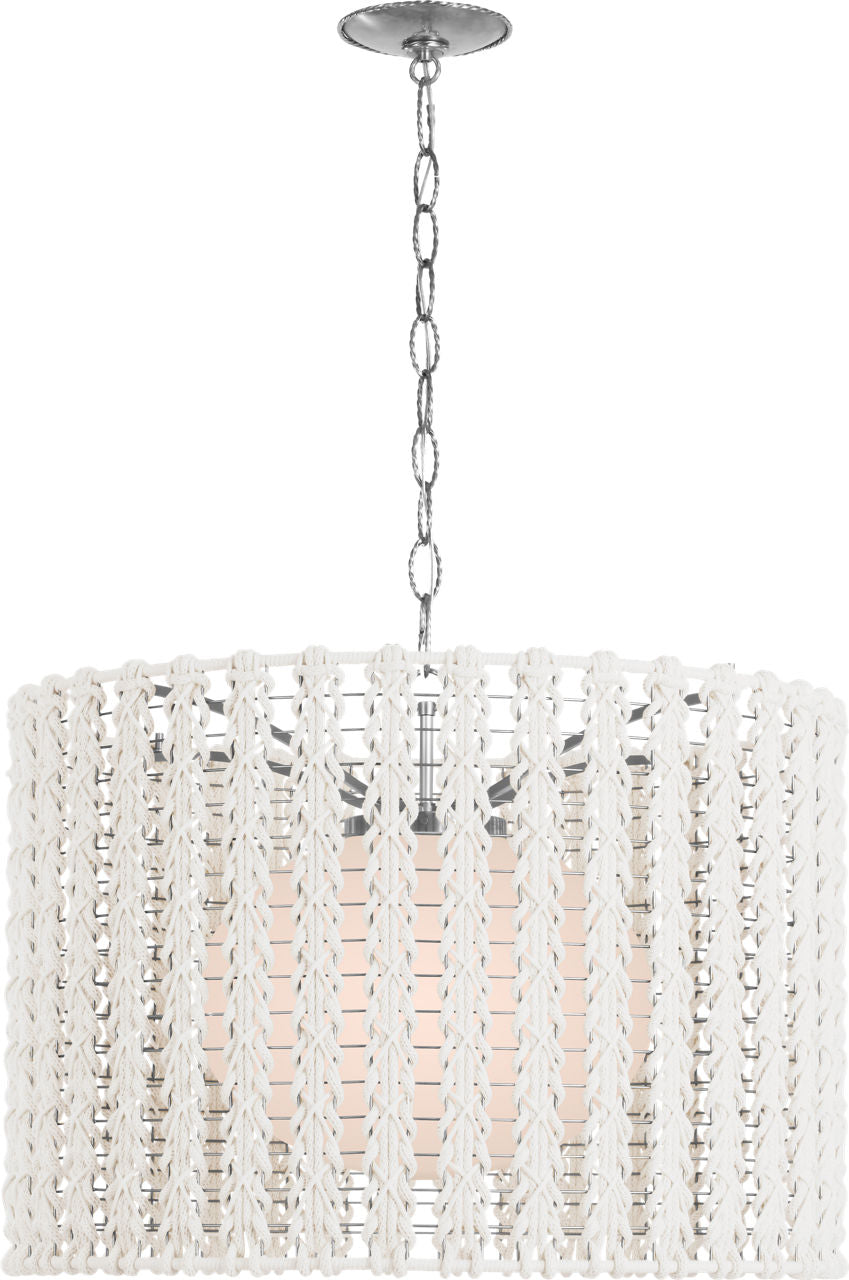 Catania 30" Hanging Shade | Polished Nickel | Cream Braided Rope