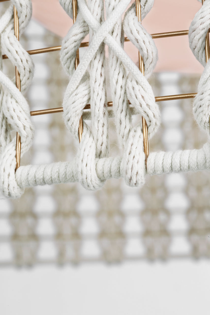 Catania 40" Hanging Shade | Antique-Burnished Brass | Cream Braided Rope