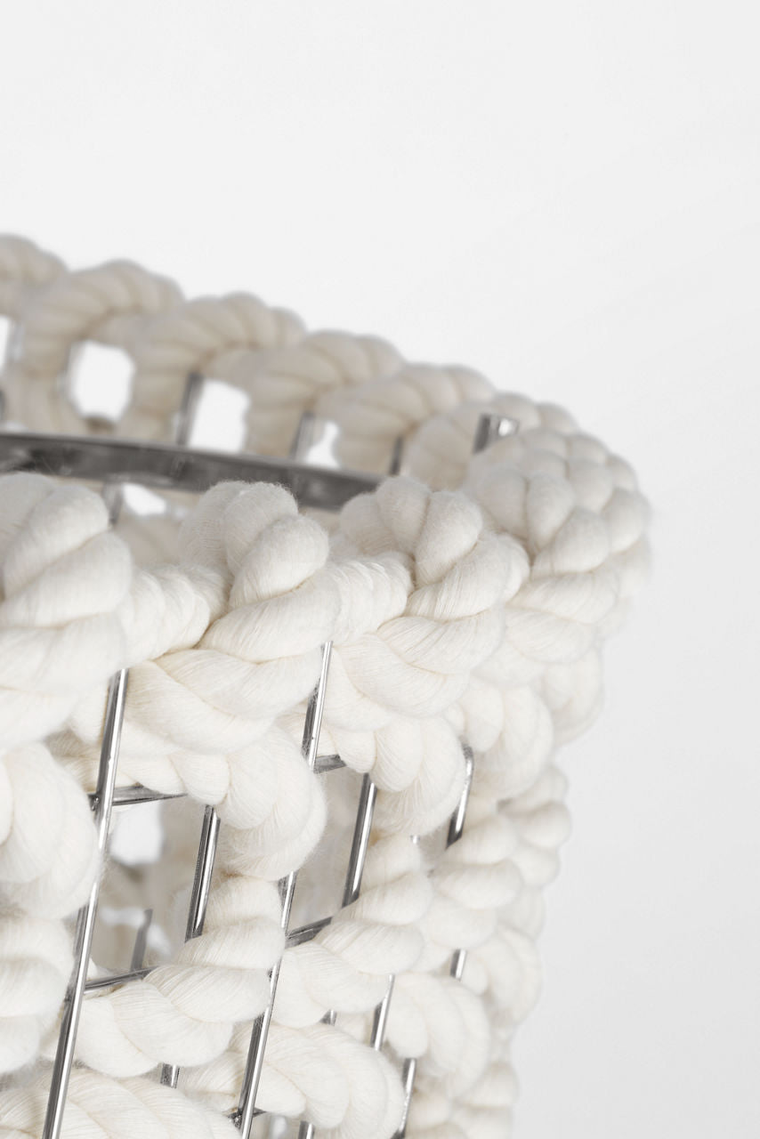 Catania 40" Hanging Shade | Polished Nickel | Cream Woven Rope