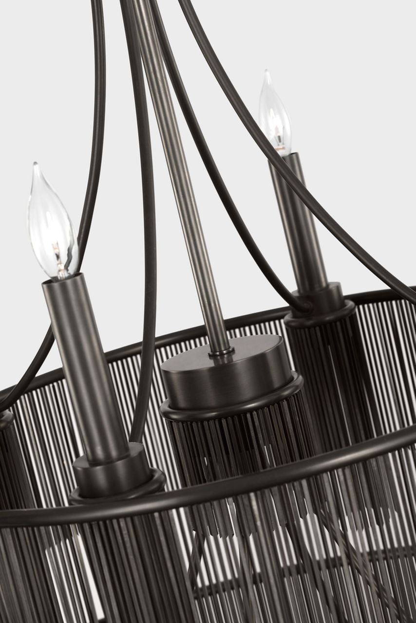 Sutton 50" Three Tier Chandelier | Bronze