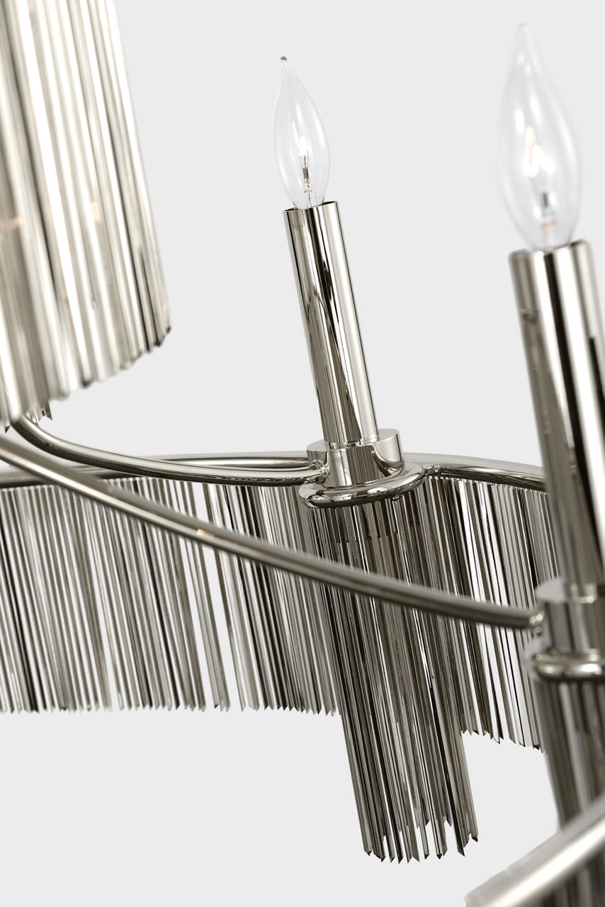 Sutton 50" Three Tier Chandelier | Polished Nickel