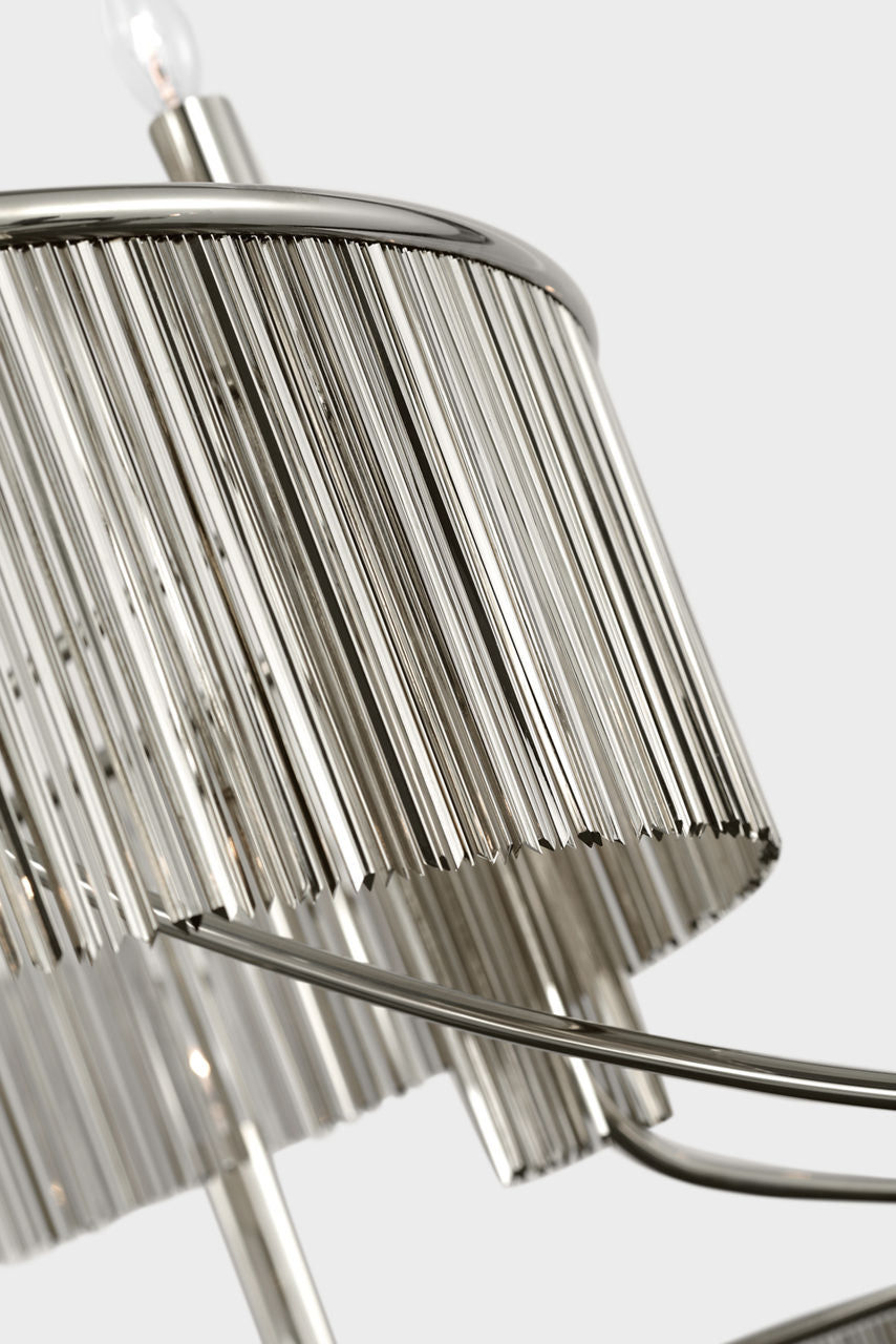 Sutton 50" Three Tier Chandelier | Polished Nickel