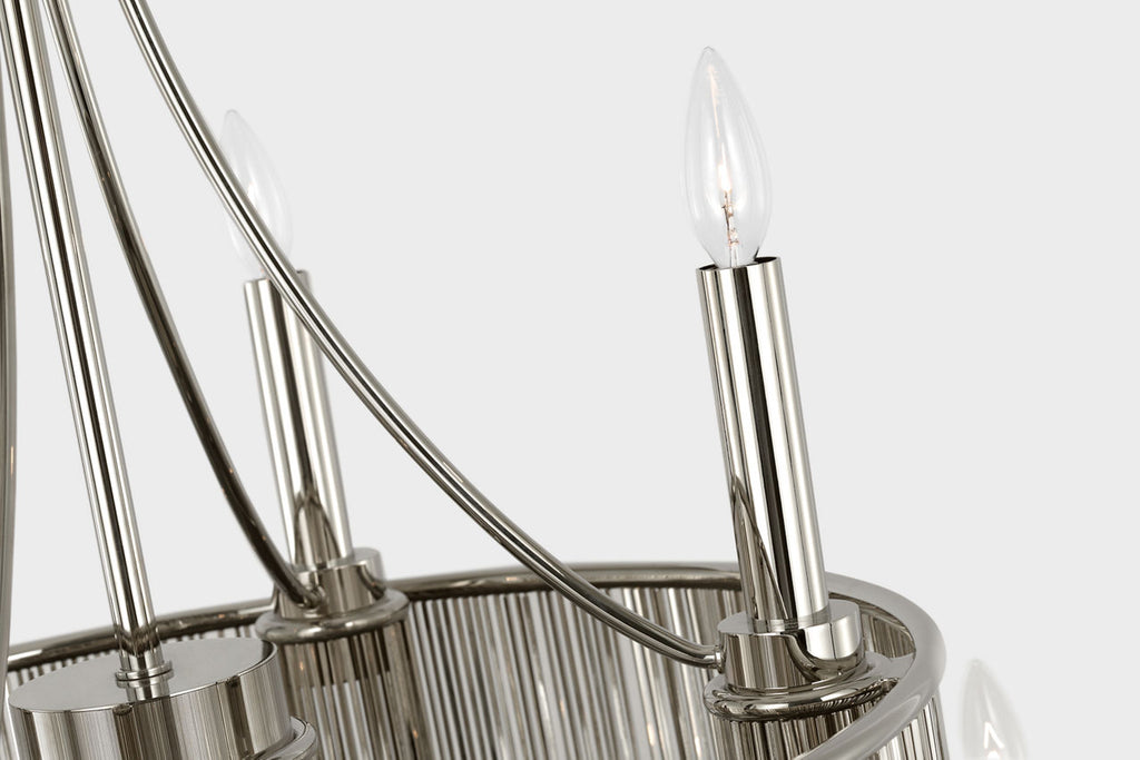Sutton 50" Three Tier Chandelier | Polished Nickel