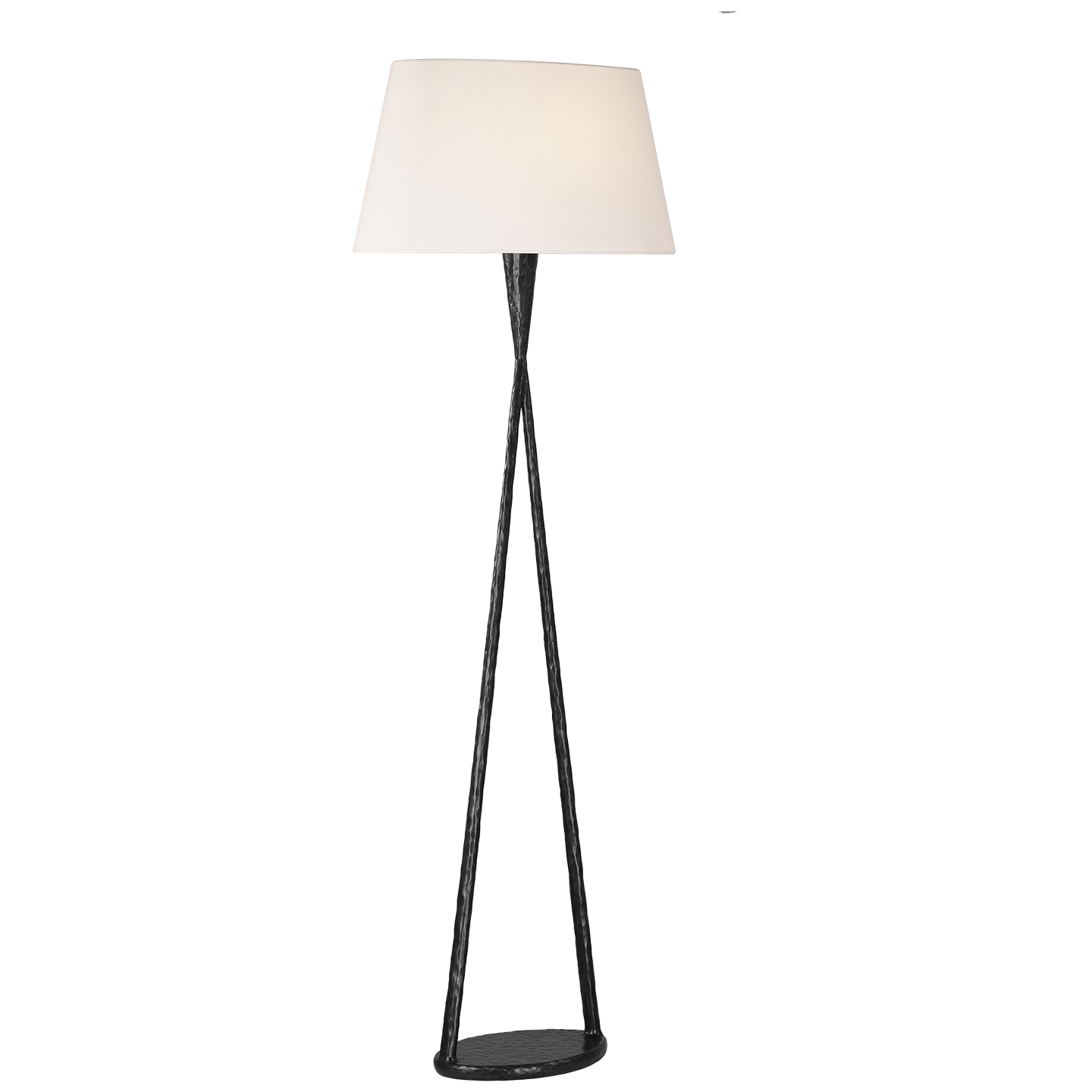Cesta 60" Sculpted Floor Lamp | Aged Iron | Linen Shade