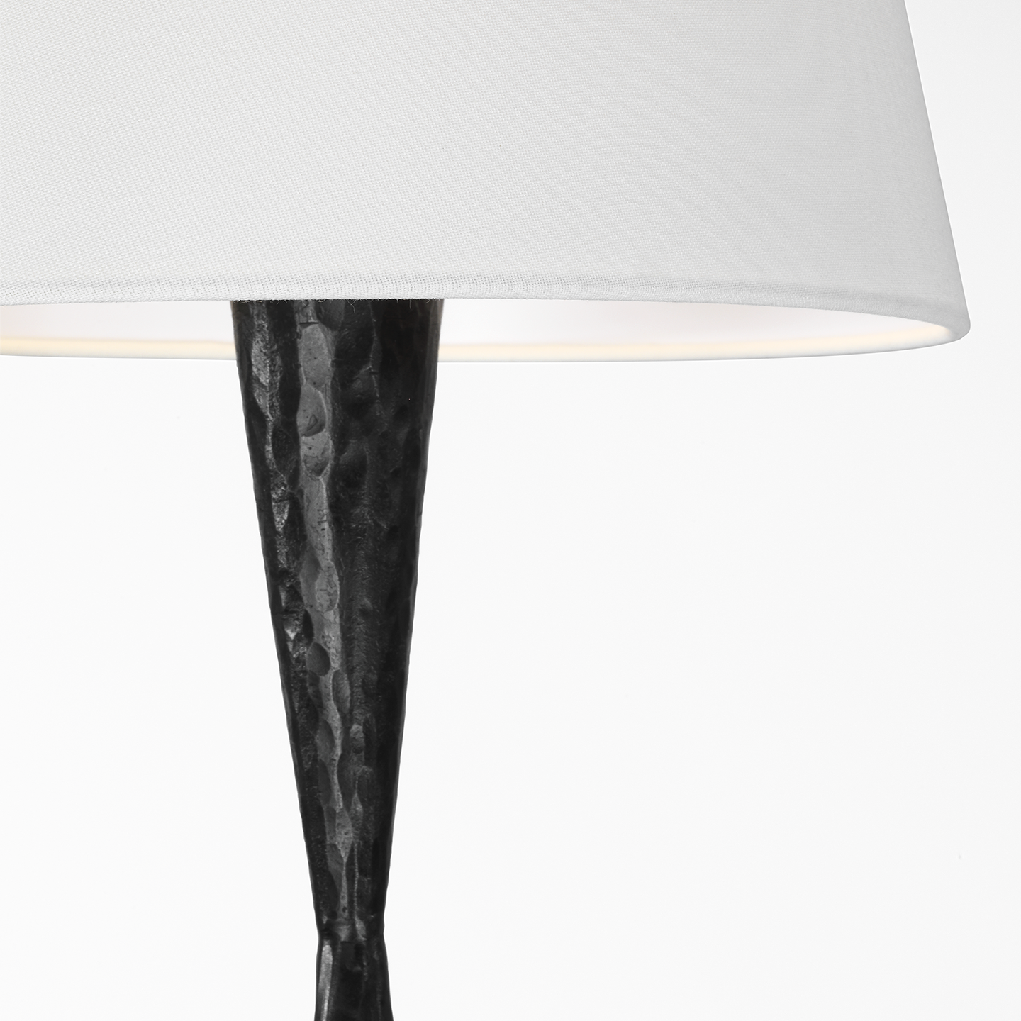Cesta 60" Sculpted Floor Lamp | Aged Iron | Linen Shade